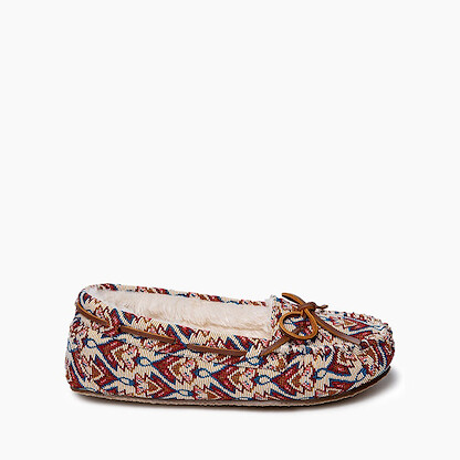 MINNETONKA Women's Minookamii Cally Pile Lined Moccasin Slipper Cream Minookamii - 44113-CMI