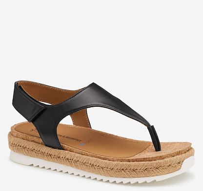 Johnston & Murphy Women's Michelle Thong Sandal Black Nappa Leather - 78-14515