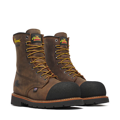 Thorogood Men's 8" Hammerhead Series Nano Composite Toe Waterproof Work Boot Dark Brown Crazy Horse - 804-4237