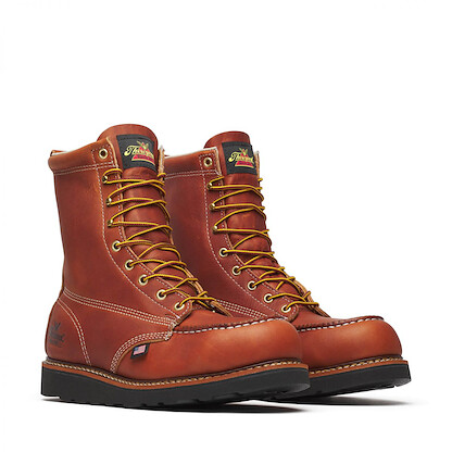Thorogood Men's 8" American Heritage Steel Toe Wedge Work Boot Tobacco/Black - 804-4288