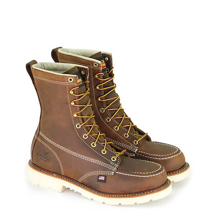 Thorogood Men's 8" American Heritage Steel Toe MAXWear 90™ Toe Work Boot Brown Trail Crazy Horse Leather - 804-4378