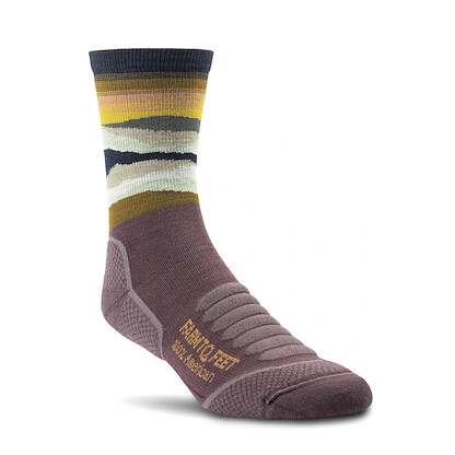 Farm to Feet Unisex American Trail Max Patch Light Targeted Cushion 3/4 Crew Hiking Socks Dewberry - 9797-650