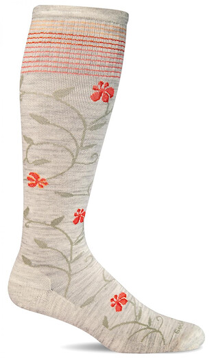 Sockwell Women's Full Sun Moderate Graduated Compression Sock Wide Calf Fit, Ash - S/M