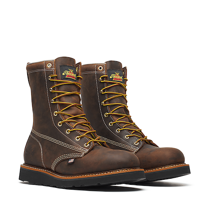 Thorogood Men's 8" American Heritage Soft Toe Wedge Work Boot Brown Crazy Horse - 814-4261