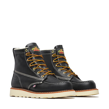 Thorogood Men's 6in Black Mocc Toe
