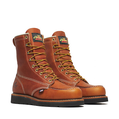 Thorogood Men's 8" American Heritage Soft Toe EH Moc Toe Wedge Work Boot Tobacco - 814-4288