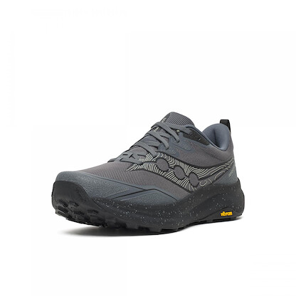 Saucony Men's Peregrine 16 Sneaker, Fossil/Naval, 7.5
