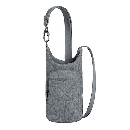 Travelon Boho Anti-Theft Insulated Water Bottle Tote Gray Heather - 43426-52T