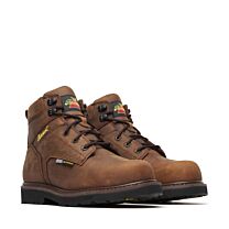 Thorogood Men's 6" Jobsite Series I-Met Composite Toe Internal Metatarsal Guard Waterproof Work Boot Brown Crazy Horse - 804-4150