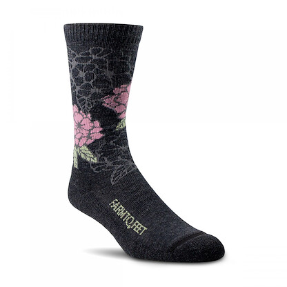 Farm to Feet Women's Springer Mountain Light Cushion Crew Everyday Socks Charcoal - 3923-015