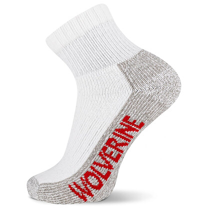 Wolverine Men's Steel-Toe Cotton Quarter Socks White (2 pairs) Size Large - WWM40002Q2B2001-WHITE