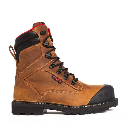 ROYER Men's Revolt Carbon Fiber Toe Vibram MegaGrip Pro Sole Work Boot Brown/Red - 8990RT
