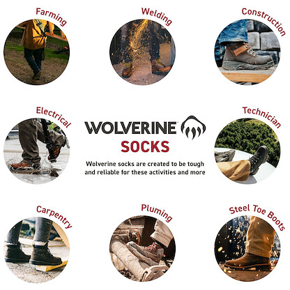 Wolverine Men's Steel Toe Cotton Crew 2 Pair Pack, Black, Men's Shoe Size: 13-15