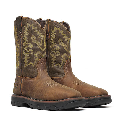 Thorogood Men's 11” Buffalo Ridge Nano Composite Toe Western Pull-On Work Boot Brown/Sage - 804-4342