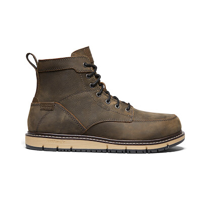 KEEN Utility Men's 6" San Jose Aluminum Toe Waterproof Work Boot Sky Cascade Brown/Black - 1022106