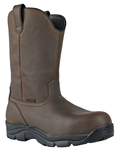 HOSS Men's 11" Wildfire Composite Toe PR Waterproof Wellington Work Boot Brown Full Grain Leather - 94010