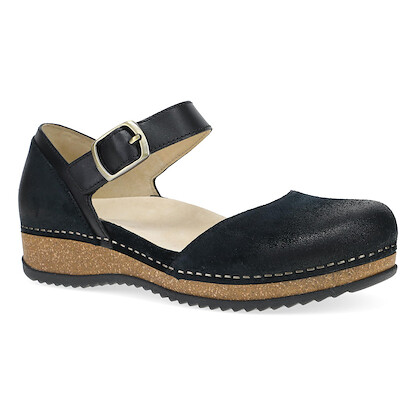 Dansko Women's Mae Mary Jane Black Burnished Suede - 9613100200