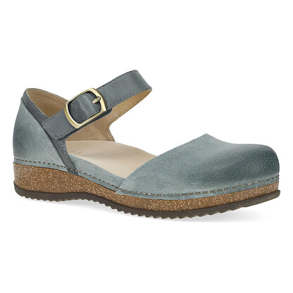 Dansko Women's Mae Mary Jane Denim Burnished Suede - 9613715300