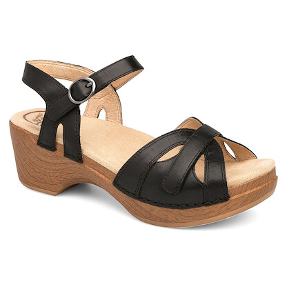 Dansko Women's Season Sandal Black Leather - 9849022202