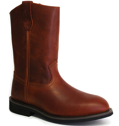 WORK ZONE Men's 10" Steel Toe Pull On Work Boot Brown - S998 BRN