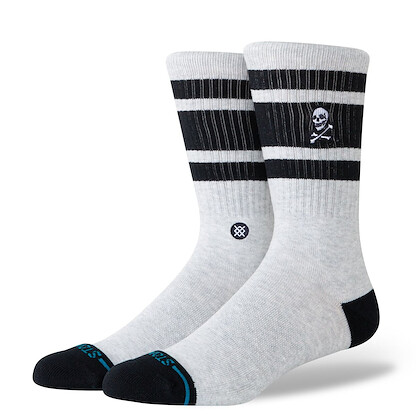 Stance Unisex Boyd Skull Crew Socks Heather Grey - A556A26BOY-HGR