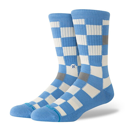 Stance Unisex Chef Check Crew Socks Capri Blue - A556A26CHF-CAP