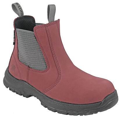 Moxie Trades Women's 6" Angelina Composite Toe PR Chelsea Work Boot Red Nubuck - MT25055