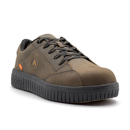 AIRWALK SAFETY Men's Camino Met Composite Toe Internal Metatarsal Guard Work Shoe Dark Coffee Leather - AW5000