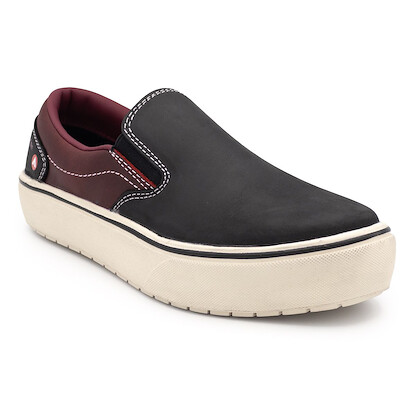 AIRWALK SAFETY Women's Venice Slip-On Composite Toe EH Work Shoe Black/Tawny Port Canvas - AW7050