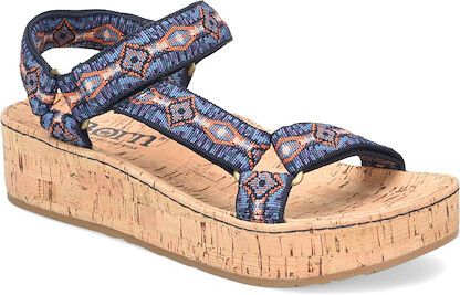 Born Women's Sirena Sandal Navy Multicolor Fabric - BR0035474