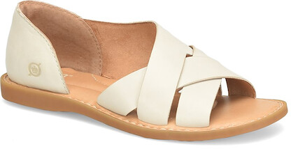 Borrn Women's Ithica Sandal Lino (cream) Full Grain Leather - BR0054911