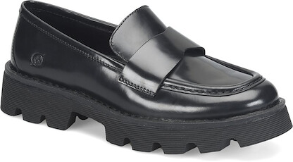 Born Women's Sigge Loafer Black Brush-Off Leather - BR0077000