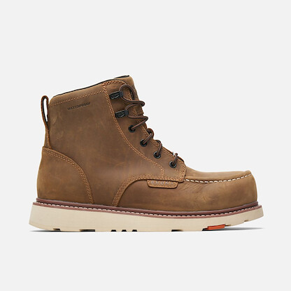 BRUNT Workwear Men's 6" Marin Composite Toe Waterproof Wedge Work Boot Brown - BRF10001-001