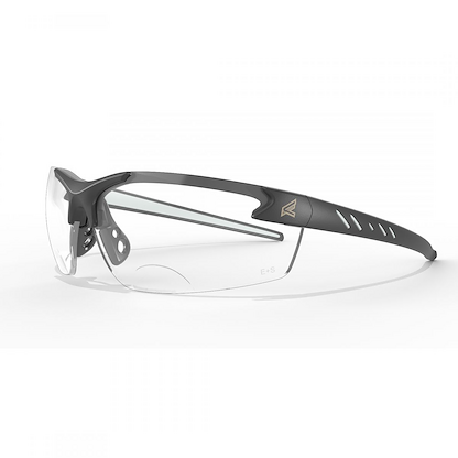Edge Eyewear Unisex Zorge Safety Glasses Matte Black/Clear with 2.5 Progressive Magnifier - DZ111-2.5-G2