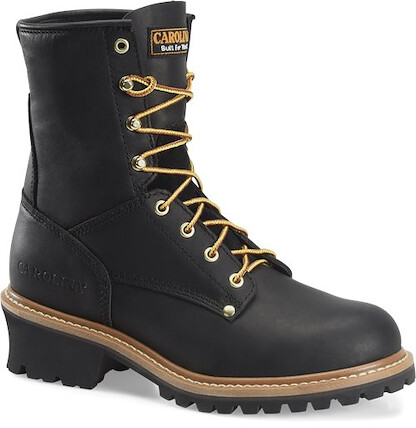 CAROLINA Men's 8" Elm Steel Toe Unlined Logger Work Boot Black -  CA1825