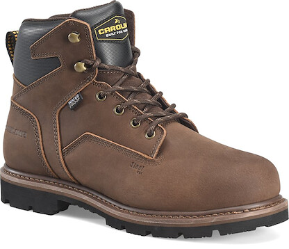 CAROLINA Men's 6" Gruntz Steel Toe Waterproof Work Boot Chocolate Brown - CA3598