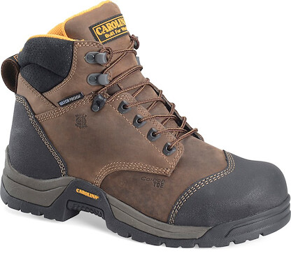 CAROLINA Men's 6'' Bruno Lo Carbon Composite Toe ESD Waterproof Work Boot Dark Brown - CA5522