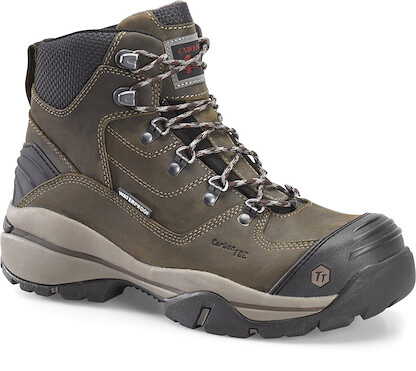 CAROLINA Men's 6" Flagstone Carbon Composite Toe Waterproof Hiker Work Boot Brown/Grey - CA5525