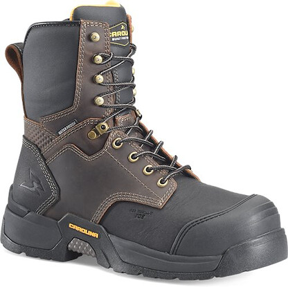 CAROLINA Men's 8" Barrett Waterproof SR HR EH Composite Toe Work Boot Dark Brown - CA5601