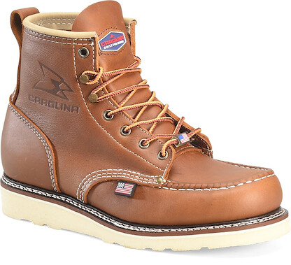 CAROLINA Men's 6" Amp Moc Toe Wedge Soft Toe EH Work Boot Tobacco - CA7003