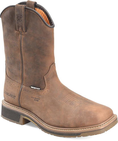 CAROLINA Men's 10" Anchor Composite Toe Waterproof Roper Pull On Work Boot Brown - CA8536