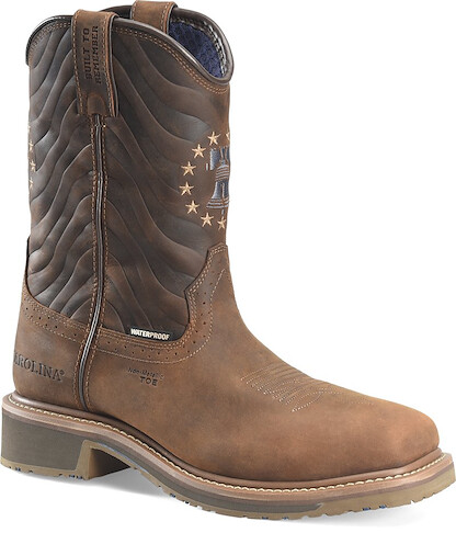 CAROLINA Men's 10" Pipeline Wellington Composite Toe Waterproof Square Toe Roper Work Boot Brown - CA8541
