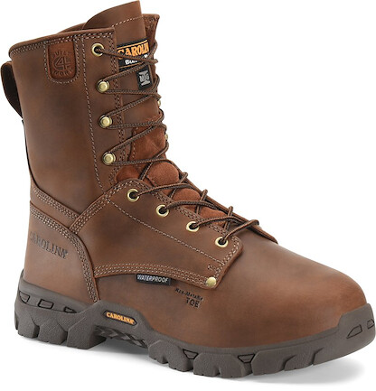 CAROLINA Men's 8" Buster Composite Toe Internal Metatarsal Guard Waterproof Work Boot Brown - CA9582