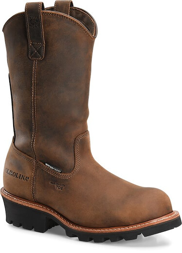 CAROLINA Men's 12" Ranch Wellington Waterproof Composite Toe Logger Work Boot Tan - CA9831