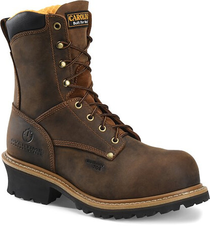 CAROLINA Men's 8" Poplar Composite Toe Logger Work Boot Dark Brown - CA9853
