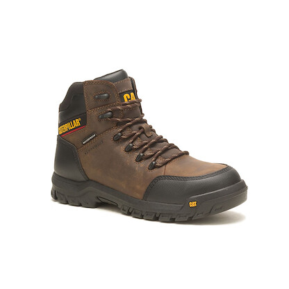 CATERPILLAR WORK Men's Resorption Composite Toe Waterproof Work Boot Seal Brown - P90977