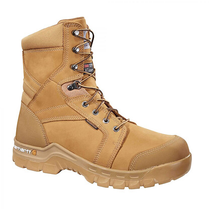 Carhartt Men's 8" Rugged Flex® Soft Toe Waterproof Insulated Work Boot Dark Brown Wheat - CMF8058
