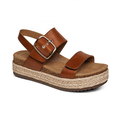 Aetrex Women's Vania Arch Support Platform Sandal Cognac - CP102W