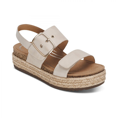 Aetrex Women's Vania Arch Support Platform Sandal Cream - CP103W