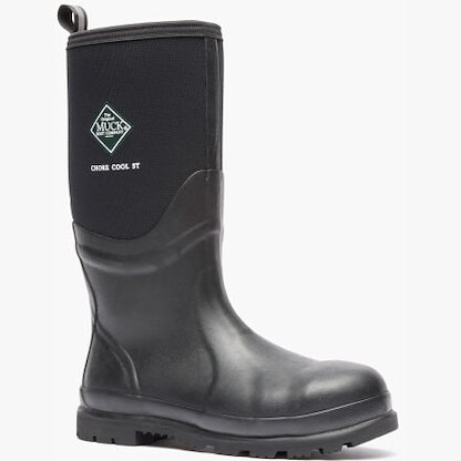 Muck Boot Company Men's 16" Chore Cool Tall Steel Toe EH Waterproof Work Boot Boot Black - CSCT000